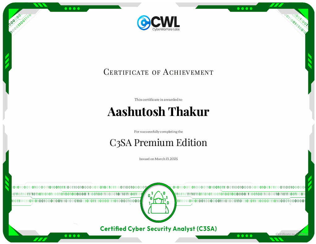 C3SA Certificate