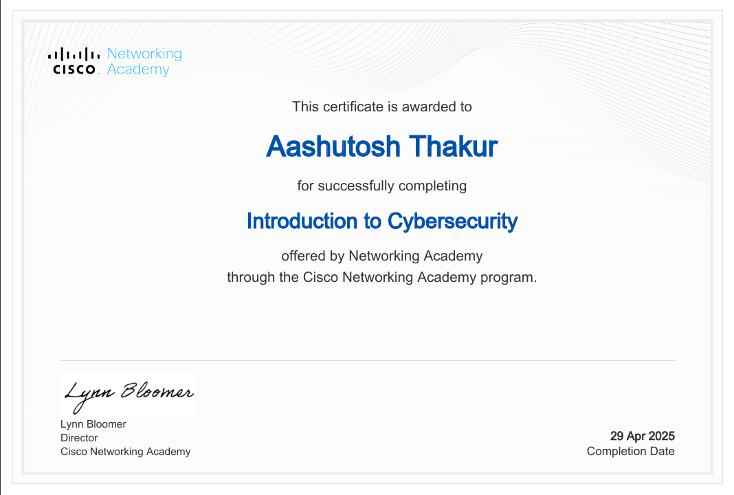Introduction to Cybersecurity Cisco