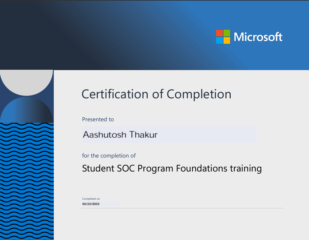 Student SOC Program Foundations training